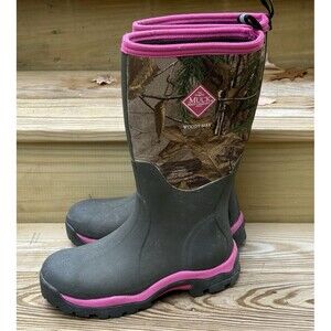 Original Muck Boots Woody Max Women’s Sz 7 Camo Pink Trim Hunting Farm Chore